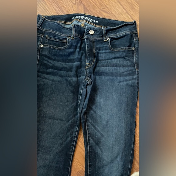 American Eagle Kick Boot Size 12 Dark Blue Mid Rise Aged Jeans. - Picture 6 of 8